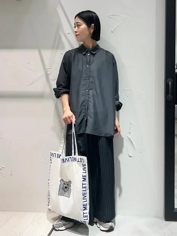 ①サイズでこなれ感アップ | 春 夏 シアーシャツ コーデ